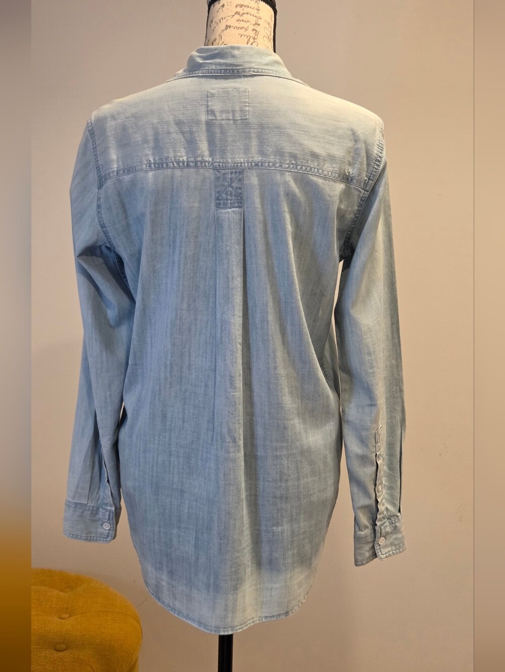 RAILS CLEOPATRA Light Wash Denim Button-Up Shirt with Eye Patch, Size XS. - Picture 5 of 15